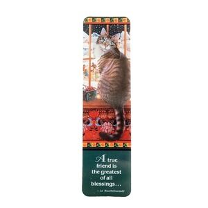 Vintage 90s Ivory Cats Bookmark Gemma Christmas Lesley Tab-Marks Kitty 1990 S172